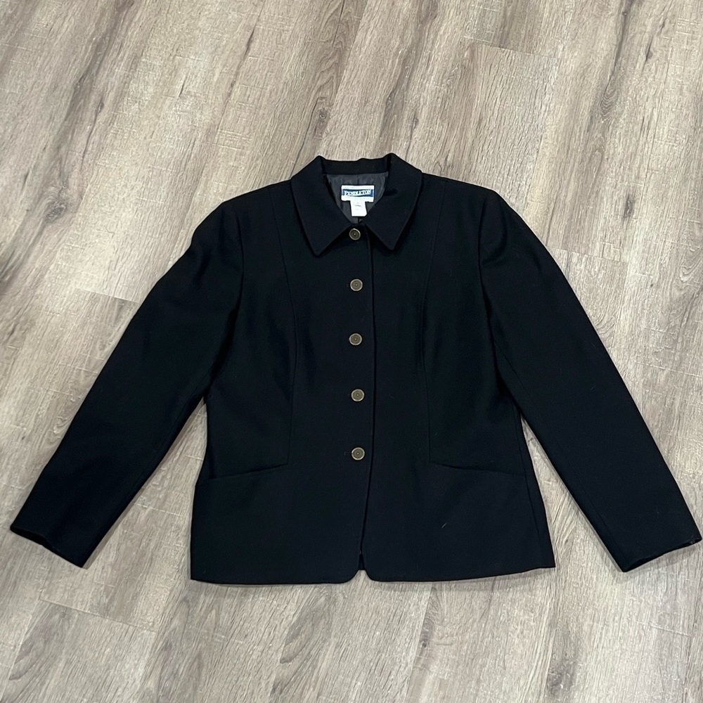 Pendleton Size 10 Made in USA 100% Wool Button Front Blazer Coat Classic Chic